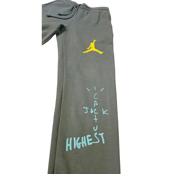 Jordan x Travis Scott Cactus Jack Highest Sweatpants Size Small Olive Green
